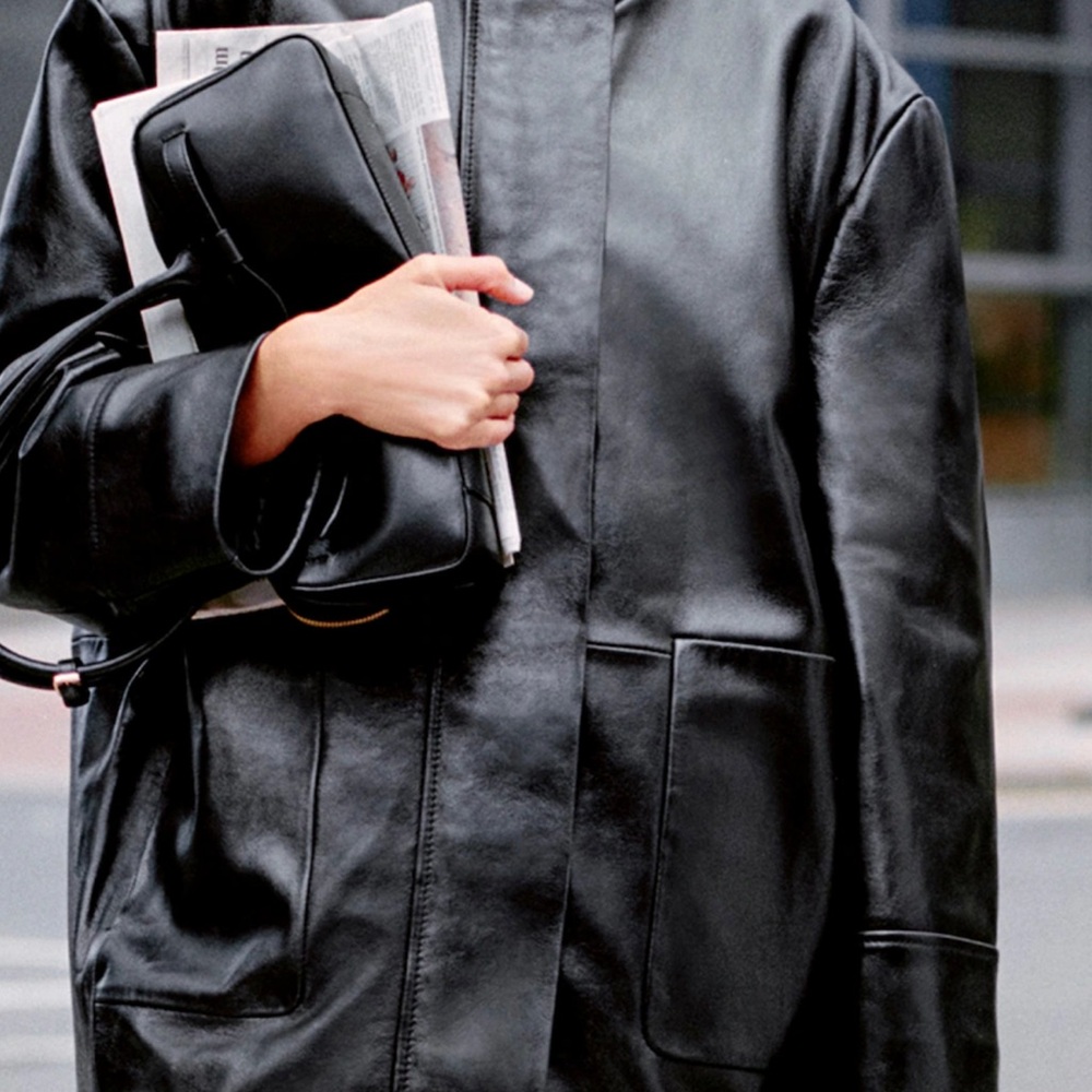 Mango Black Leather Jacket